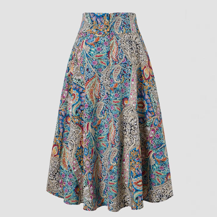 Bohemian Linen Floral Print Dress For Women