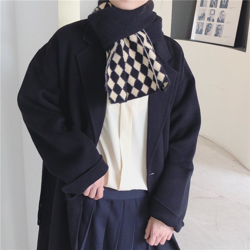 Fashion Women's Houndstooth Knitted Wool Scarf