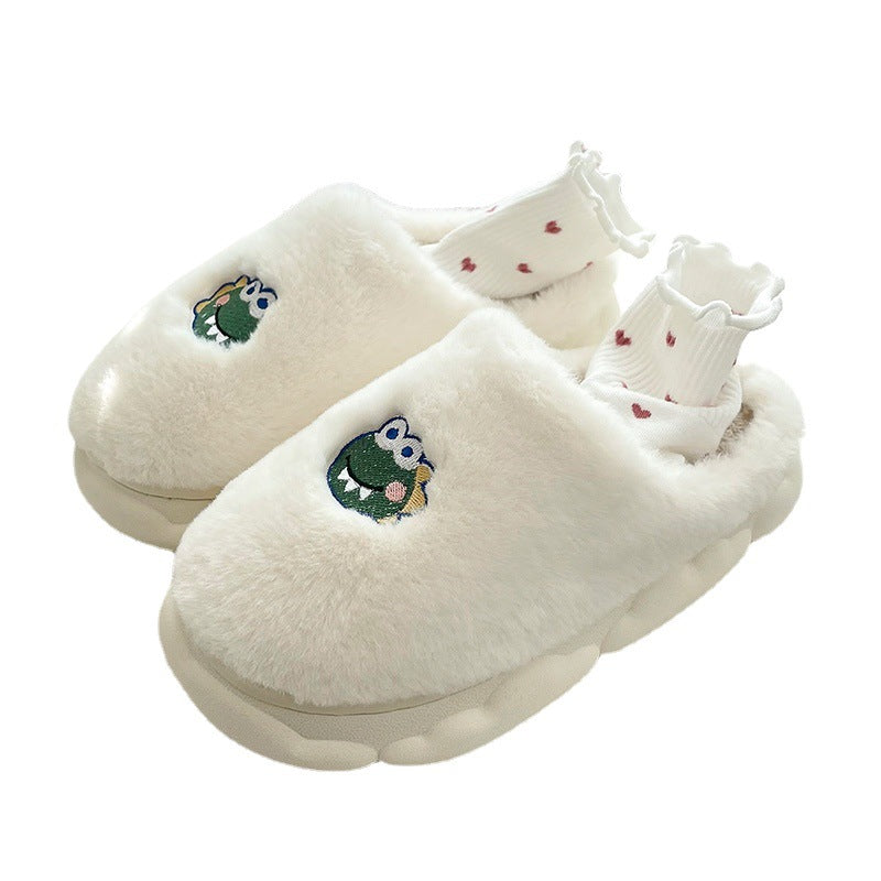 Men's And Women's Indoor Household Couple Fluffy Fluffy Soft Sole Cotton Slippers