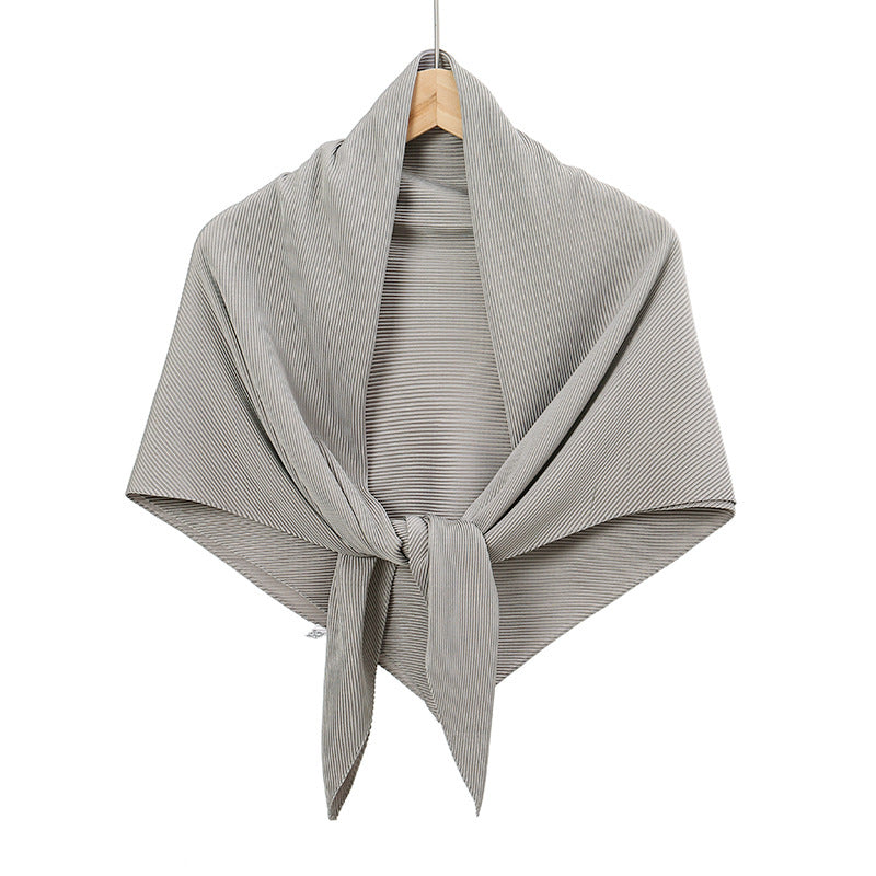 Solid Color Satin Crumpled Large Kerchief Fashion Scarf