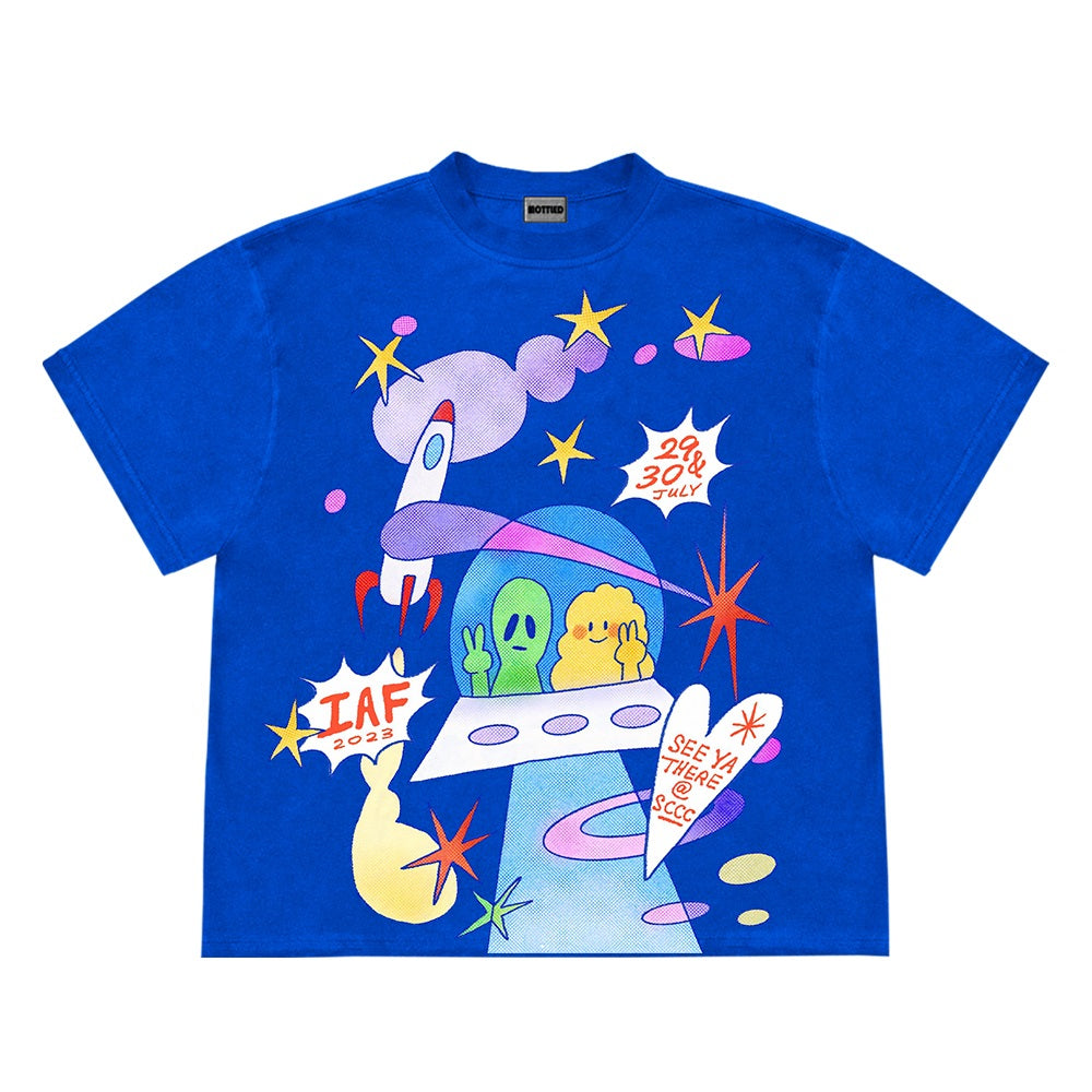 Ins Style Design Artistic Illustration UFO Niche Short Sleeve