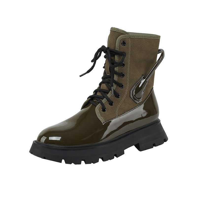 British Style Niche Lace Up Boots