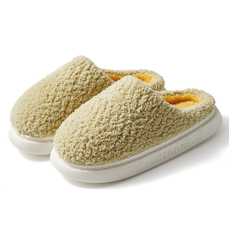 Plaid Couple Home Warm Cotton Slippers