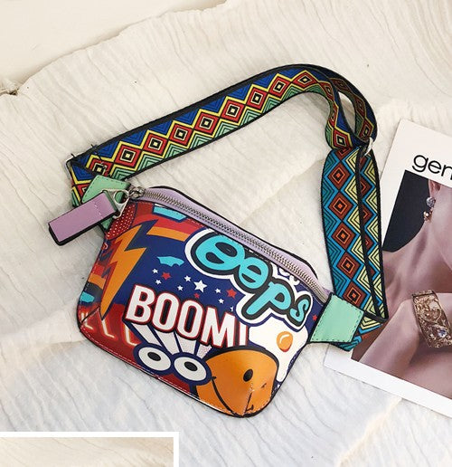 Student Diagonal Small Bag Cartoon Cute Decorative Coin Purse Waist Bag Chest Bag