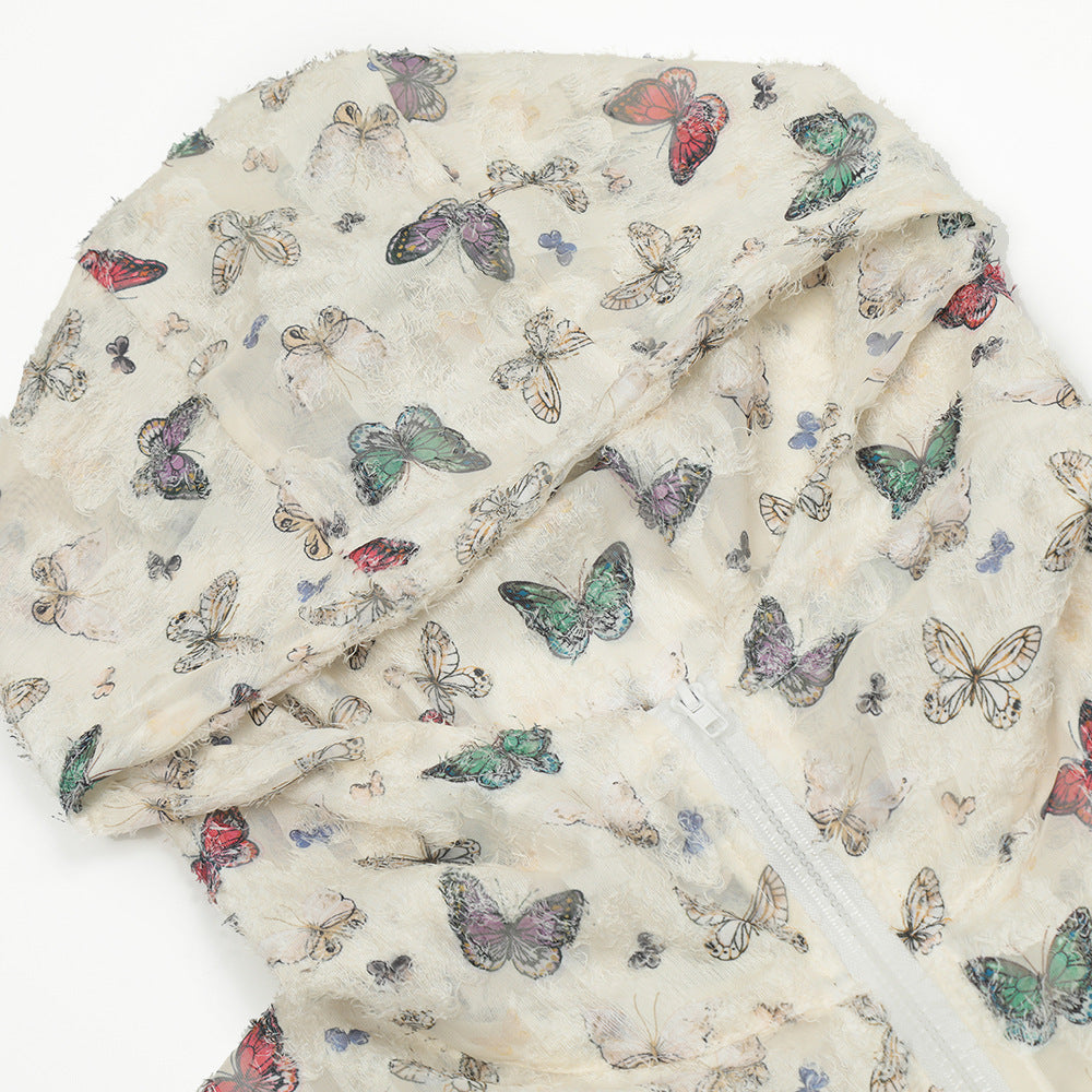 Men's Sun Protection Clothing Niche Design Full Printed Butterfly