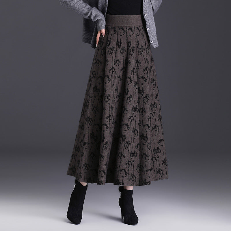 High Waist A- Line Large Hem Midi Dress