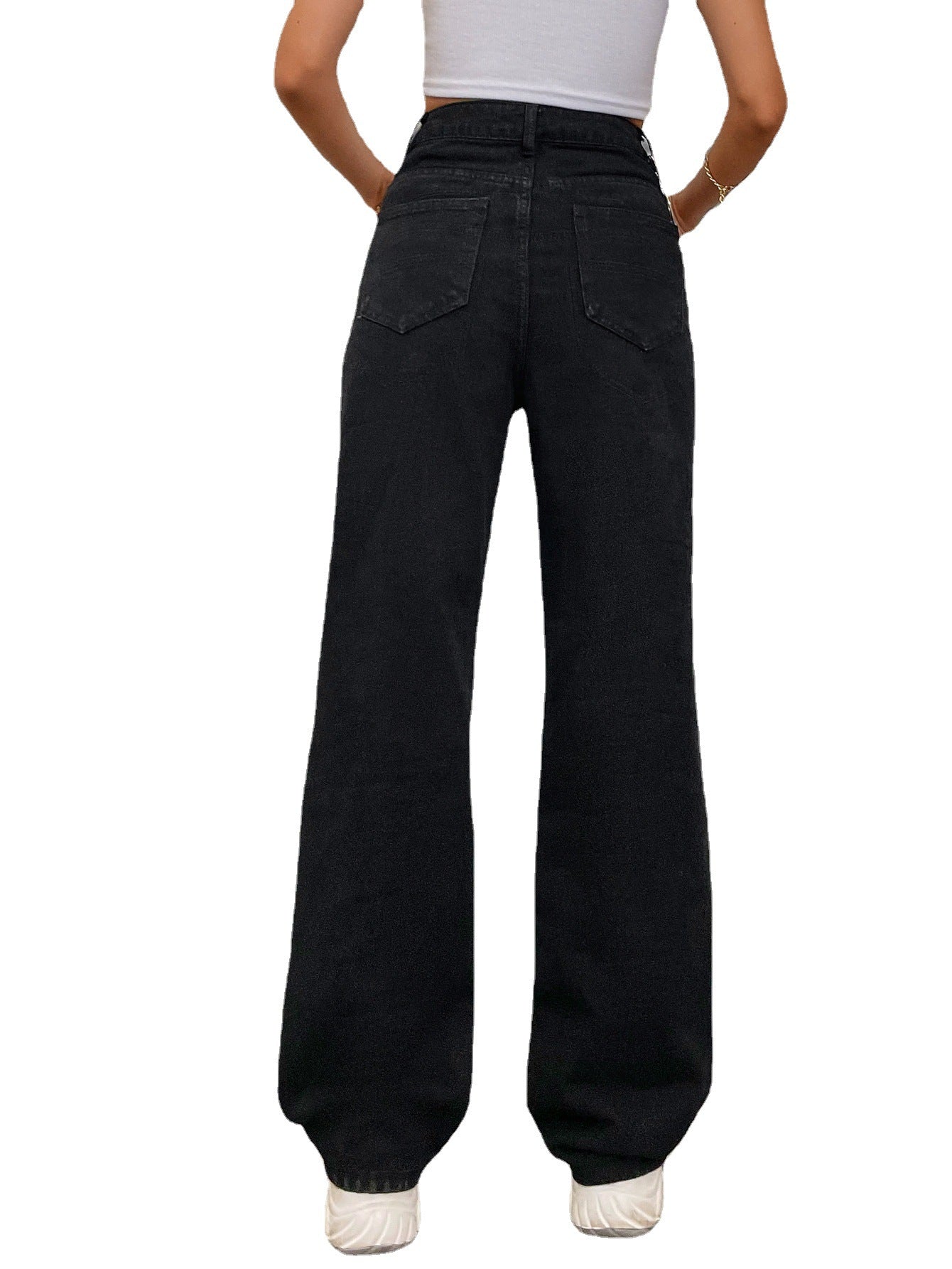 Straight Wash Trousers Loose Solid Color Pants