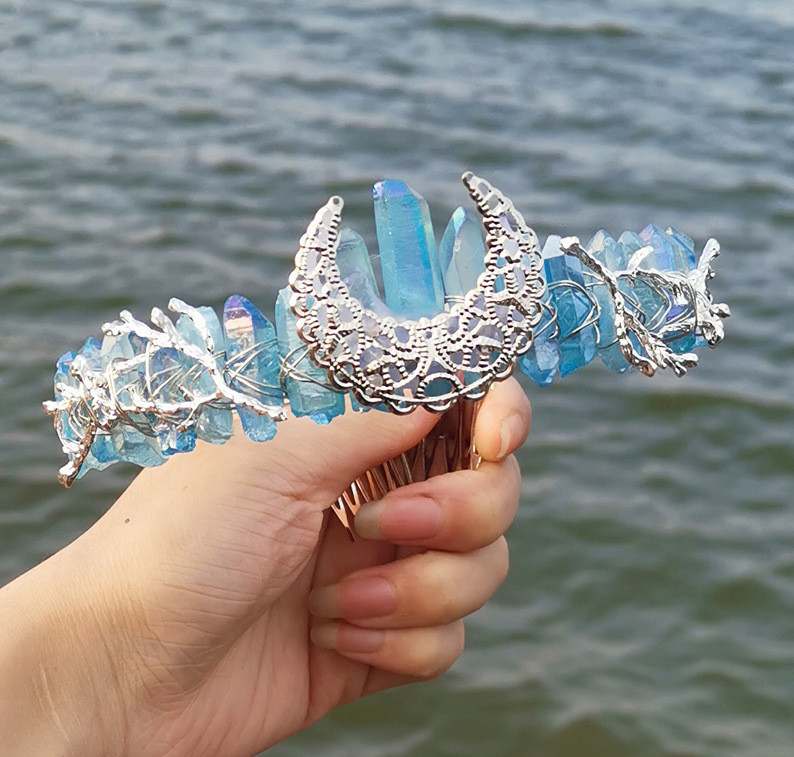 Natural Crystal Rainbow Crown Hair Band