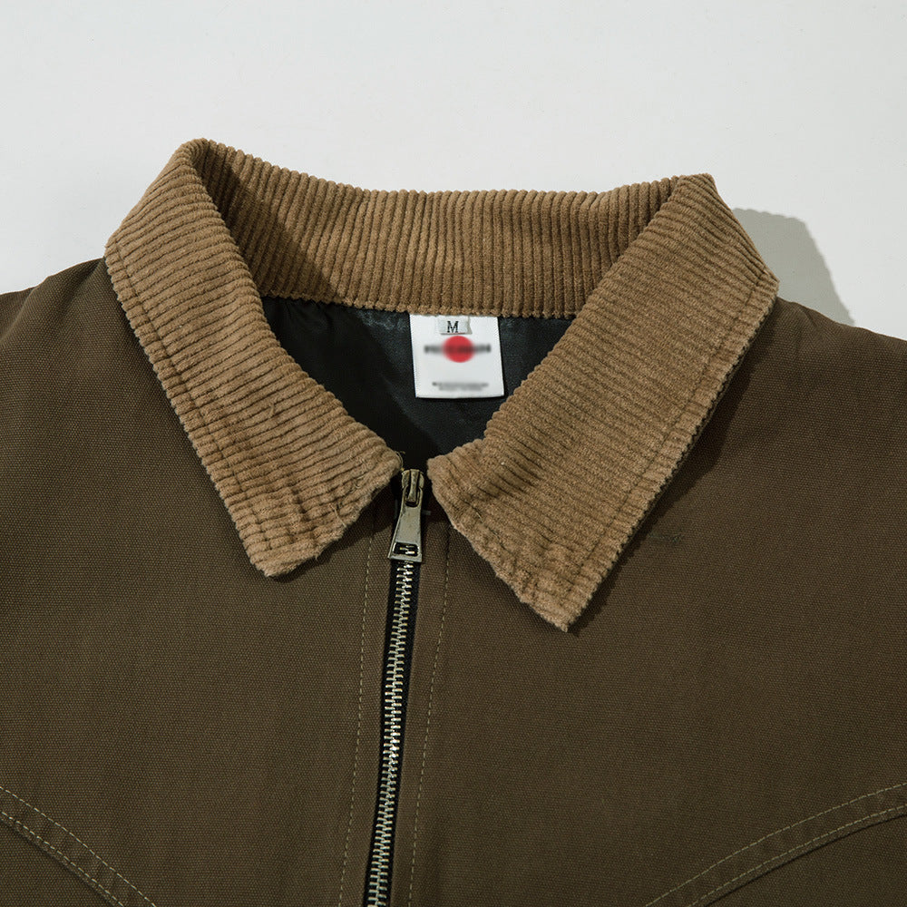 American Contrast Color Lapels Jacket Men