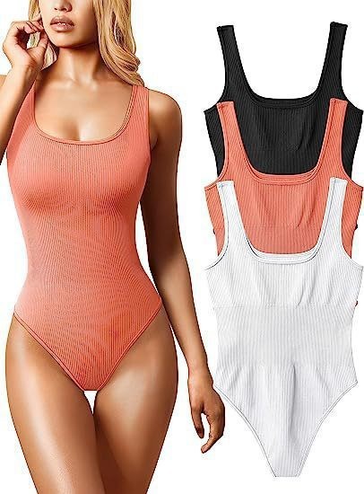 Women's U-neck Sleeveless Vest Tight Jumpsuit