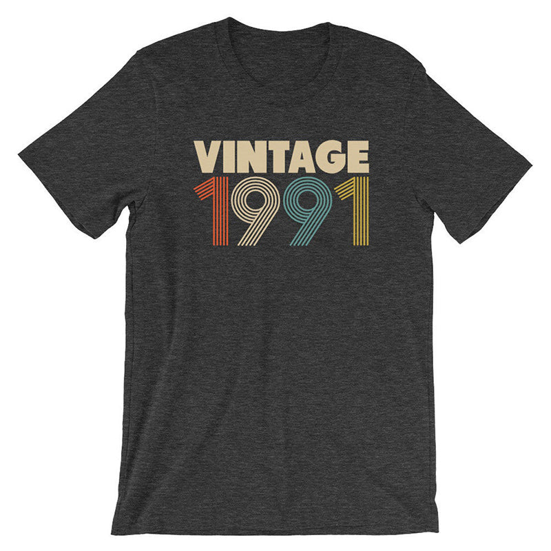 European And American VINTAGE 1980 Letter Short-sleeved T-shirt