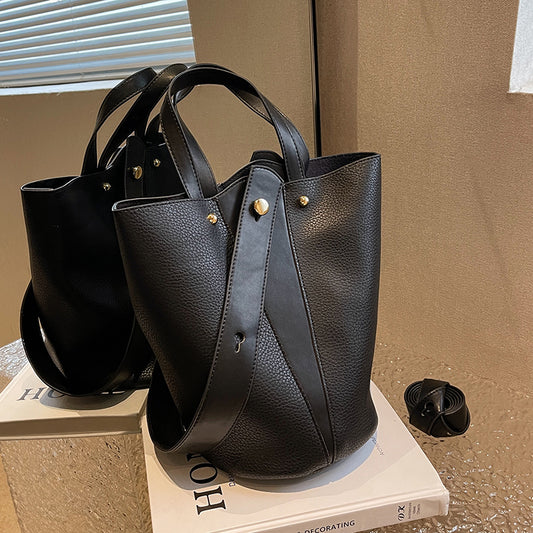 Women's Fashion Casual Large Capacity Handheld Bucket Bag