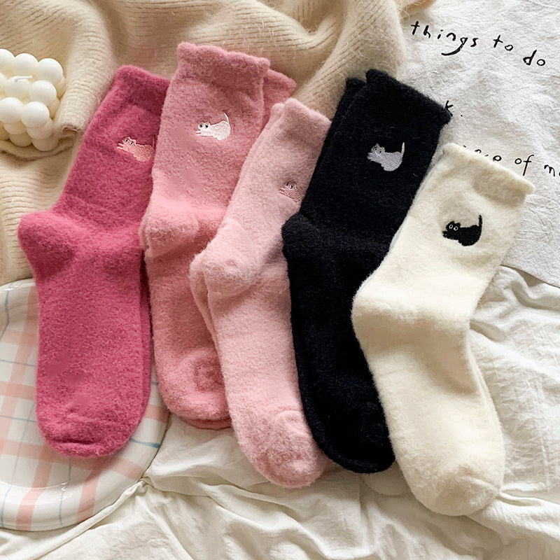 Women's Thick Thickened Plus Velvet Warm Mid-calf Length Socks