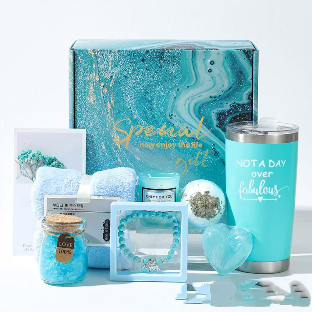 Blue Lady Aromatherapy Candle Bath Hand Gift Suit