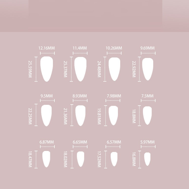 Wear Nail Tip Blue Mandarin Duck French Love Golden Edge Manicure Mid-length