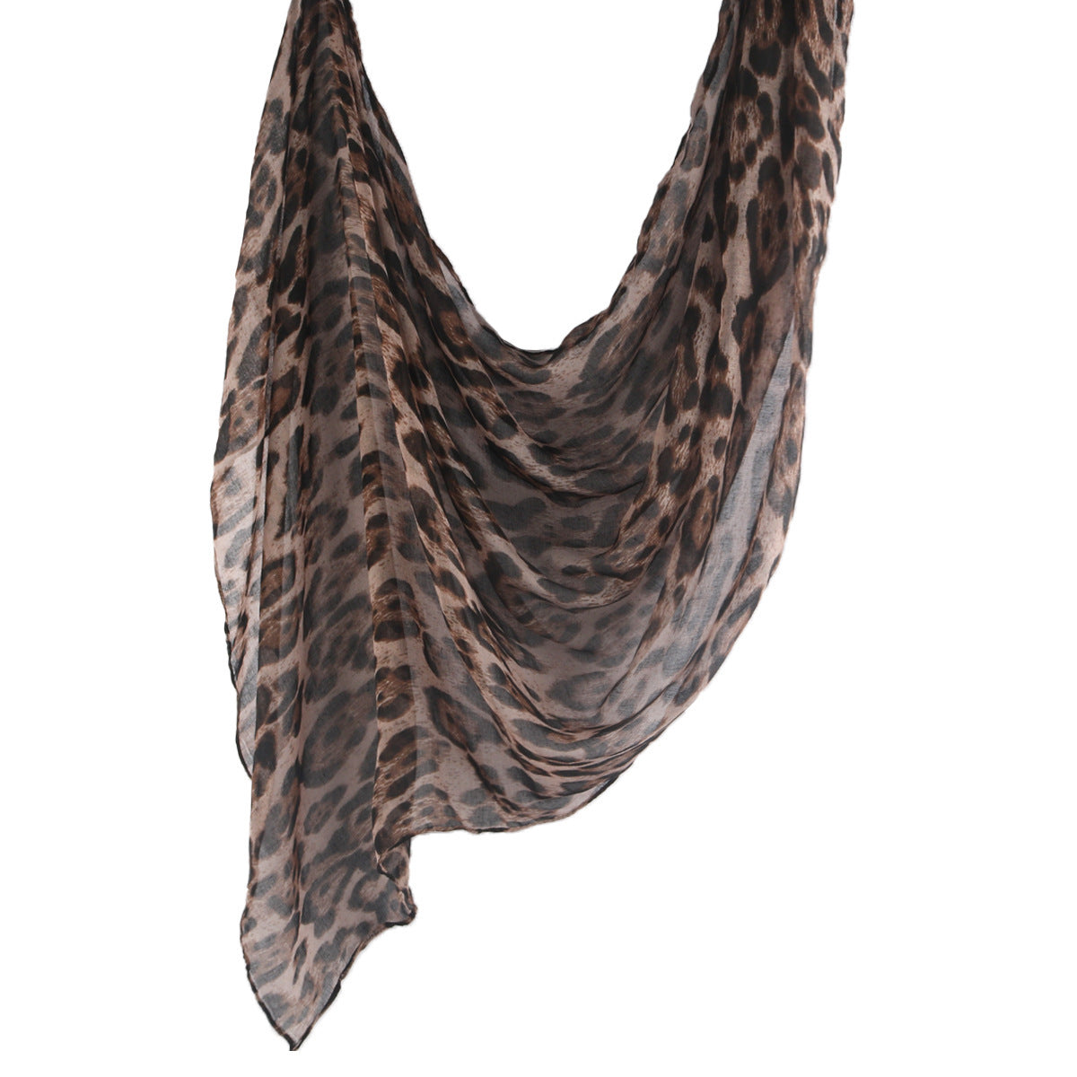 Printed Classic Leopard Pattern Flat Women's Toe Cap Scarf Silk Scarf