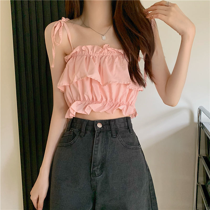 Women's Ruffled Hot Girl Sling Top