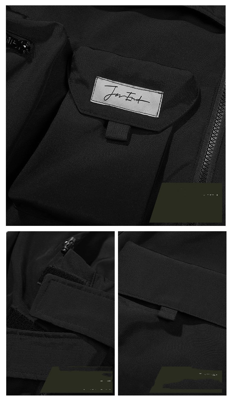 Hooded Work Clothes Three-dimensional Multi-pocket Jacket