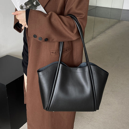 Large Capacity High-grade Sentong Qin Genuine Leather Shoulder Cowhide Big Bag
