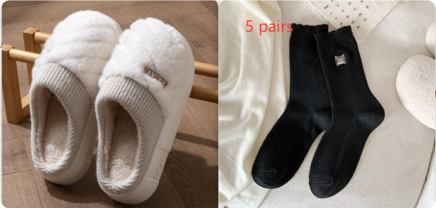 Women's Cotton Slippers Indoor Non-slip Thick-soled Cotton Slippers Cotton Slippers