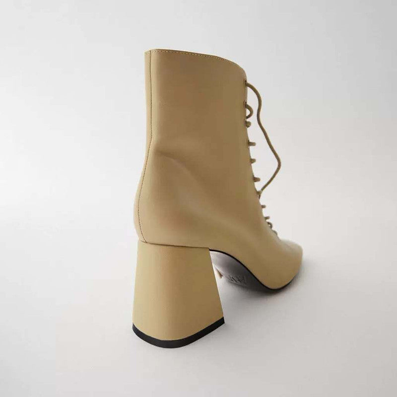 New Women's Shoes Camel Brown English Cattle Leather