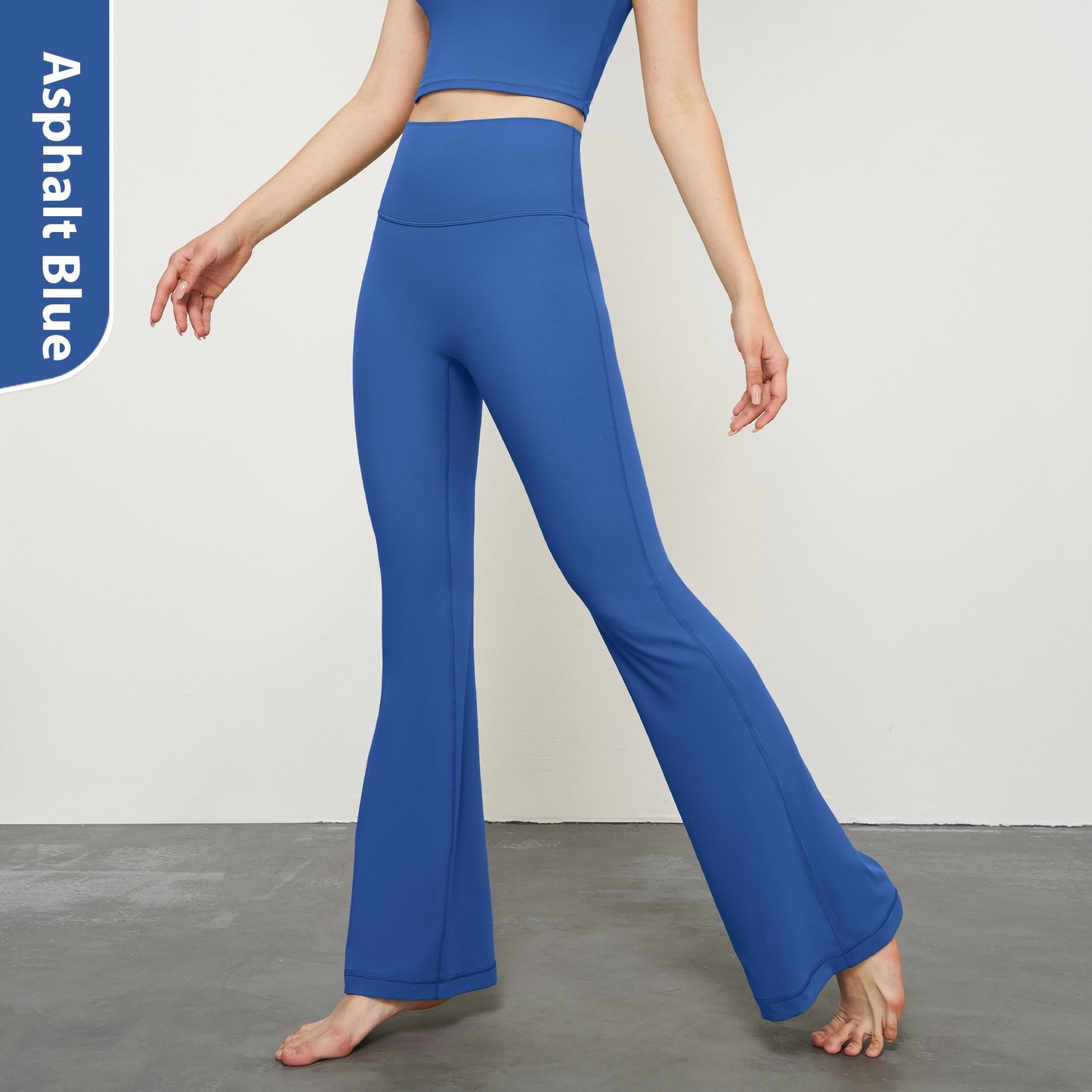 Nude Feel Wide Leg Skinny Yoga Pants High Waist Non-embarrassing Line Sports Trousers
