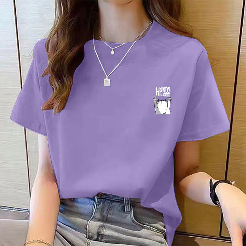 Women's Cute Bear Plus Size Cotton Short Sleeve T-shirt