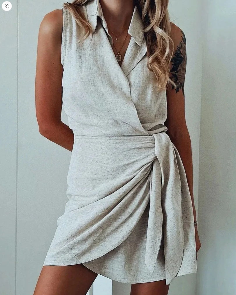 Summer Professional Suit-collar Dress For Europe And The US