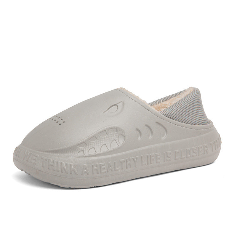 Shark Shoes Winter Soft Slip-on Plush Home Slippers Comfortable House Shoes