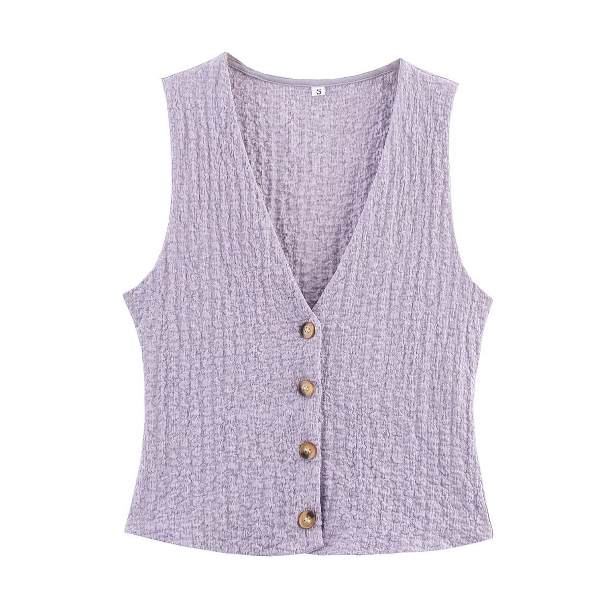 Texture Vest Top Texture Straight-leg Pants Suit