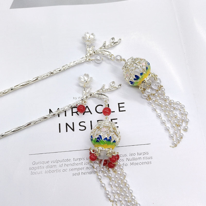 Ancient Landscape Lantern Luminous Hairpin High Sense