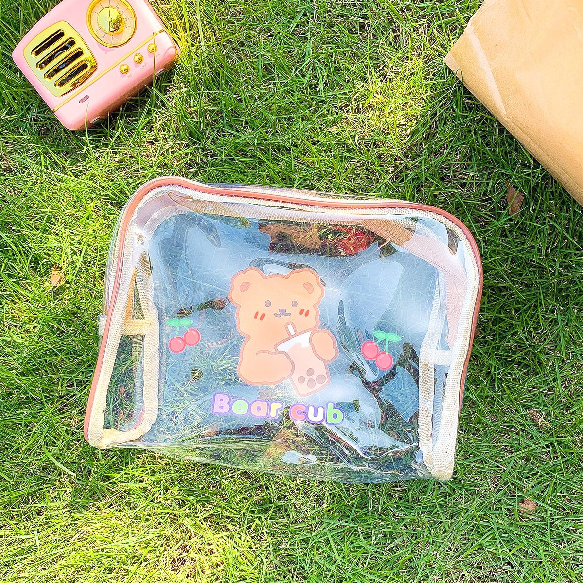 Creative Cartoon Transparent Makeup Waterproof Travel Storage Bag