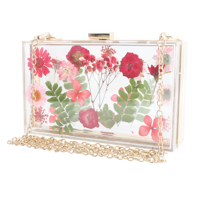 Transparent Flower Shoulder Messenger Bag