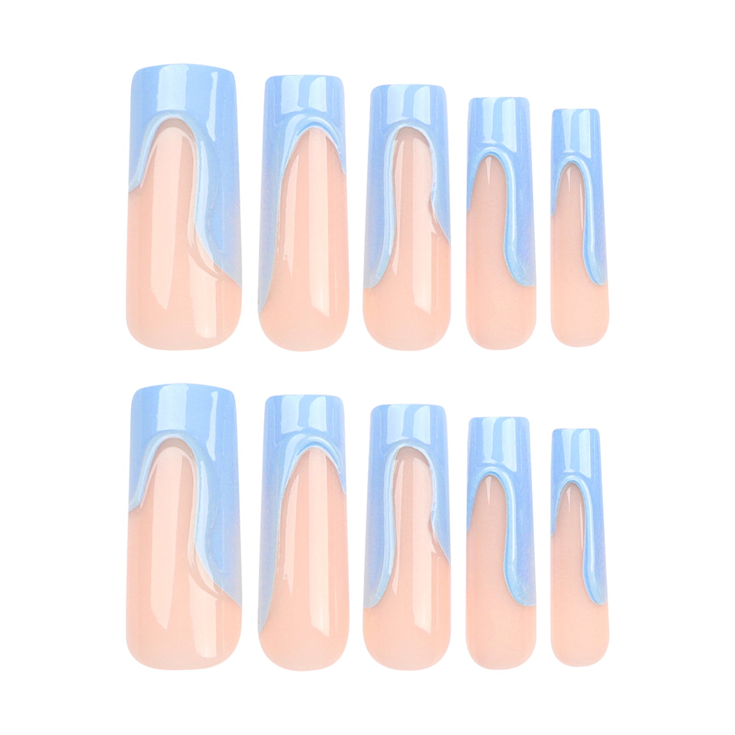 Sky Blue Manicure Rectangular Nail Tip