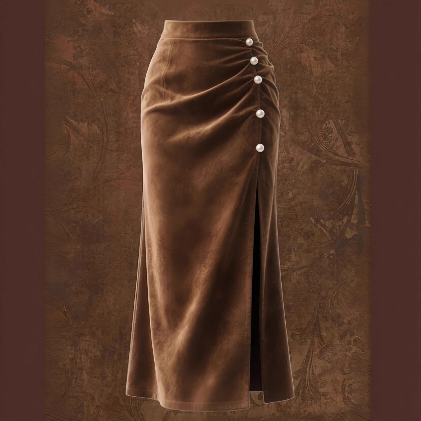 Women's Suede-Like Fabric High-Waist Figure-flattering Skirt
