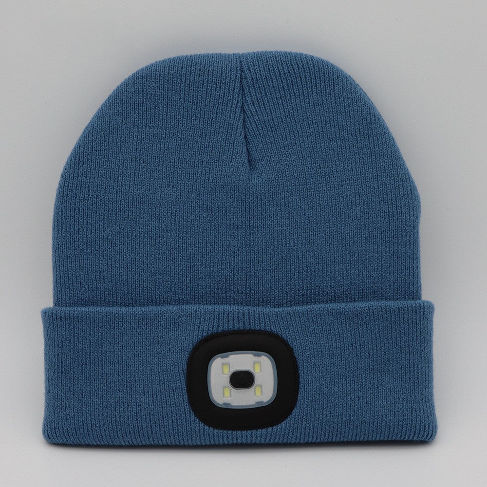 Rechargeable Model Outdoor Sports Dual Light Model LED Light Knitted Hat