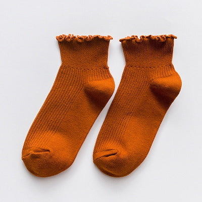 Women's Casual Fungus Lace Short Cotton Socks