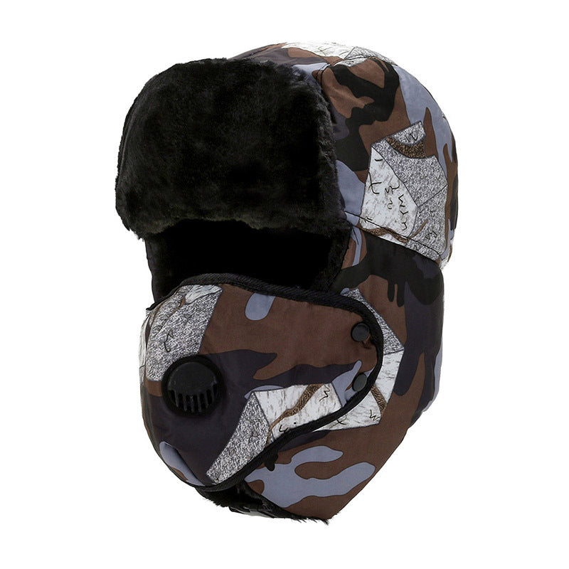 Ushanka Outdoor Riding Face Care Cold-resistant Earflaps Warm Hat