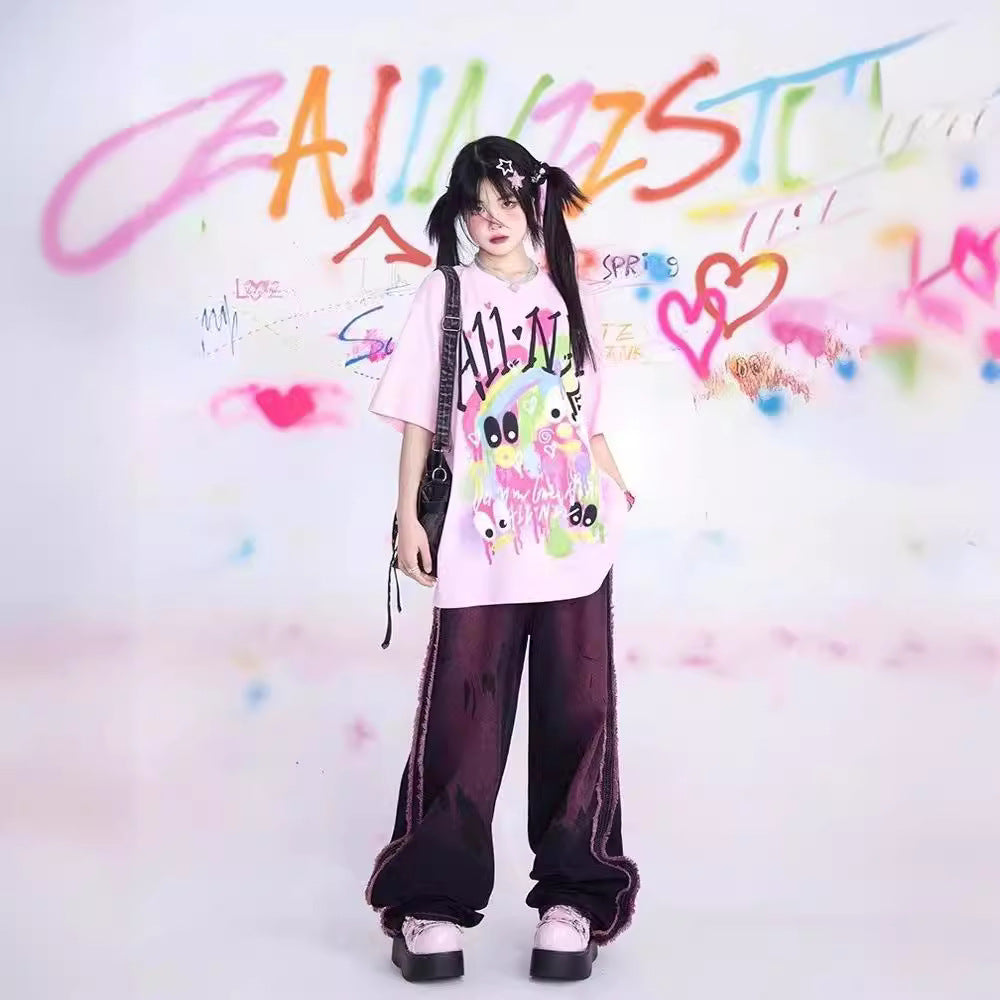 Graffiti Printing Street Hip-hop Creative Women's T-shirt