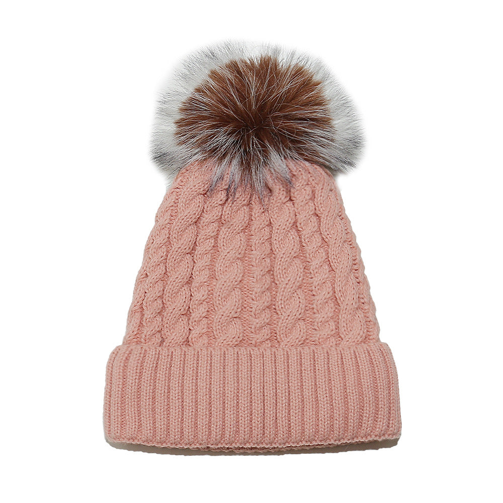Fleece Lined Padded Warm Keeping Solid Color Woolen Hat