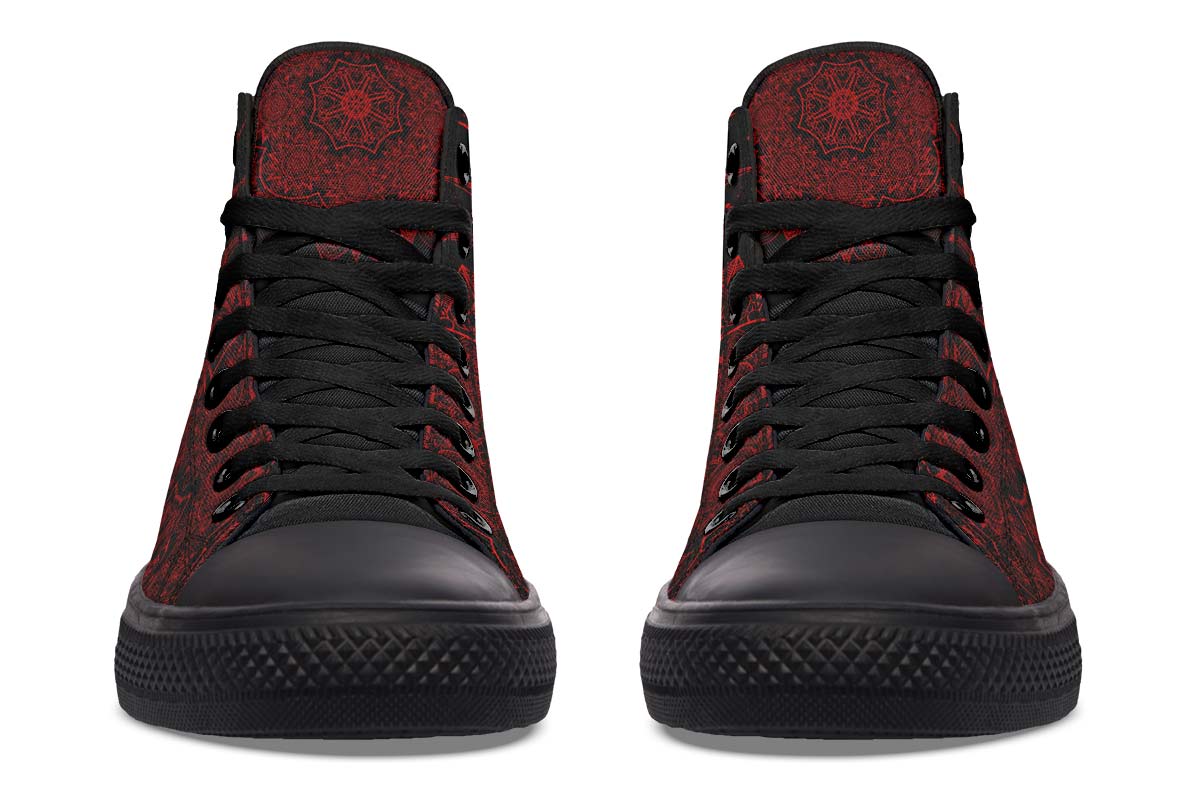 Men's And Women's Fashion Color Printing High-top Canvas Shoes
