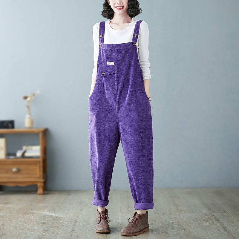 Løse Slankende Haremsseler Fløjlsbukser Kvinder