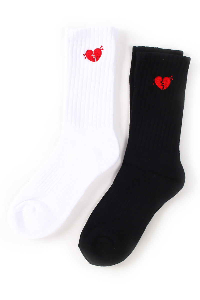 Heartbroken Street Mid Tube Embroidered Casual Sports Socks