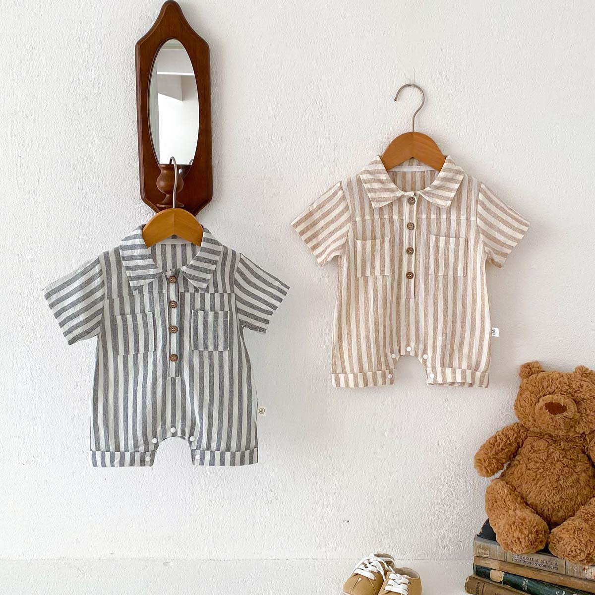 Summer Baby Thin Short-sleeved Casual Jumpsuit
