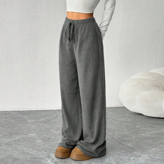 Loose-fitting Straight-leg Wide-leg Pants With A Tie Waist