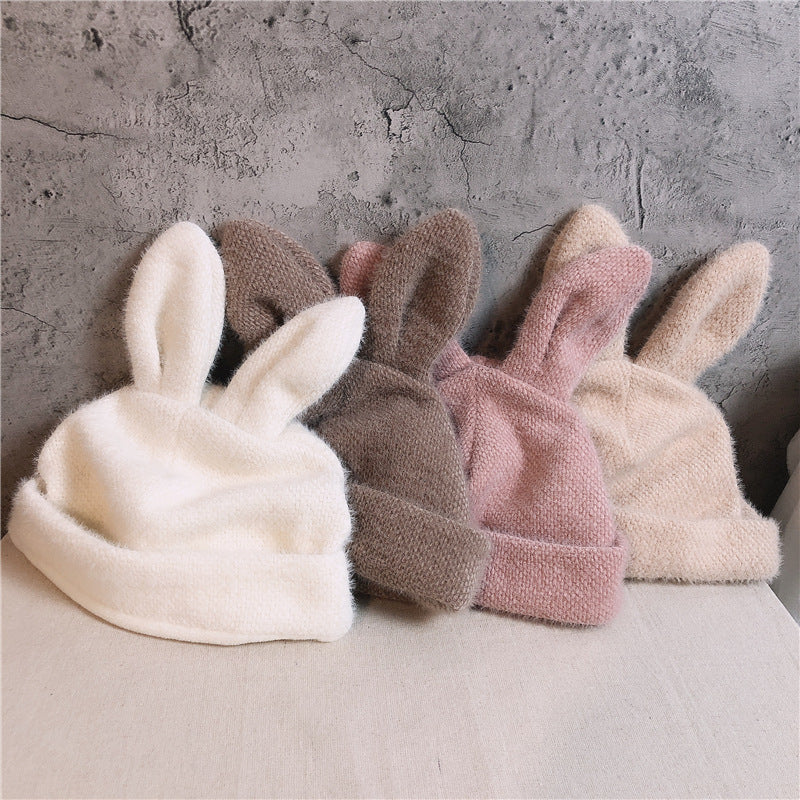 Plush Knit Beret With Rabbit Ears