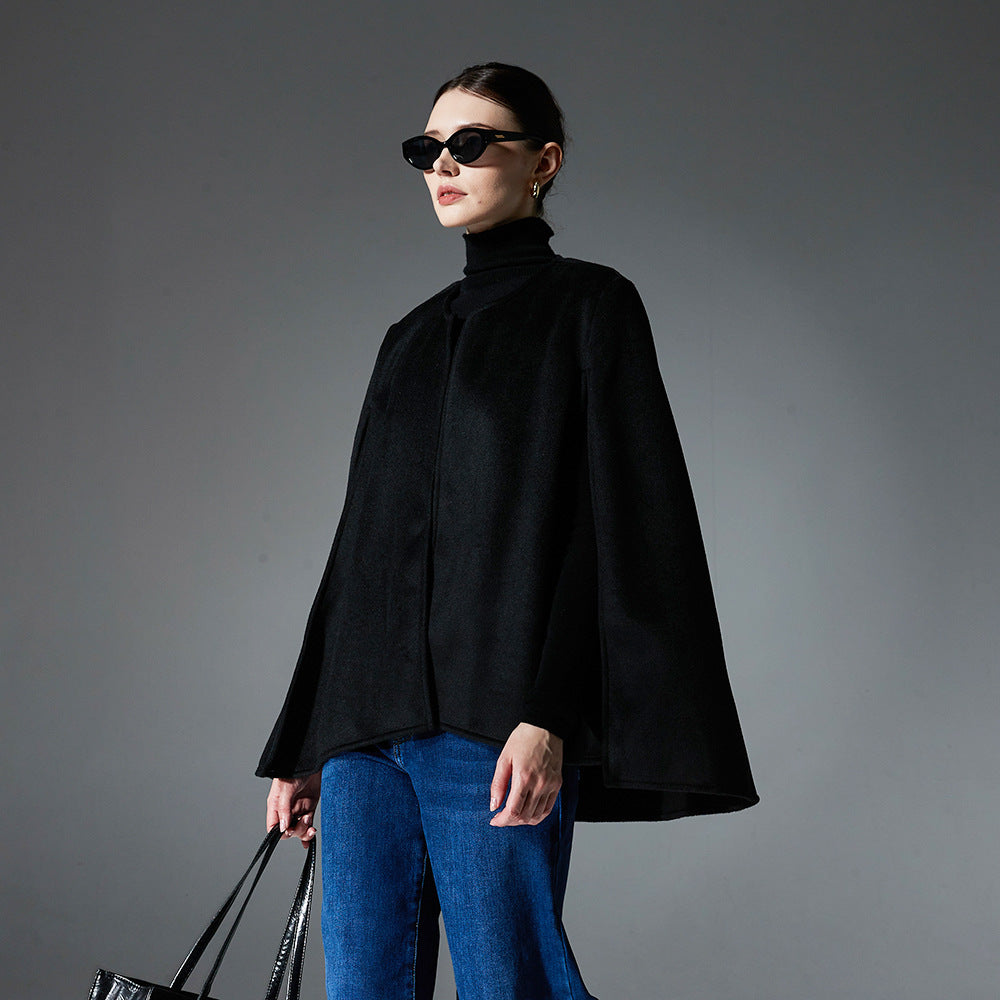 New Temperament Double-faced Woolen Goods Classic Style Solid Color Sleevelessd Tippet
