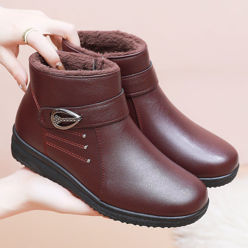 Soft-soled Non-slip Flat-bottomed Plus Velvet Women's Shoes
