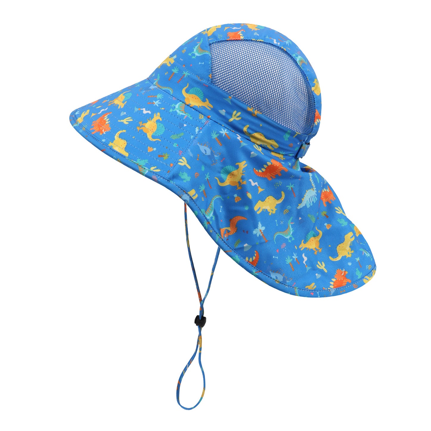 Children's Big Eaves Animal Printing Air-permeable Beachwear Neck Protection Bucket Hat Quick-drying Shawl Hat