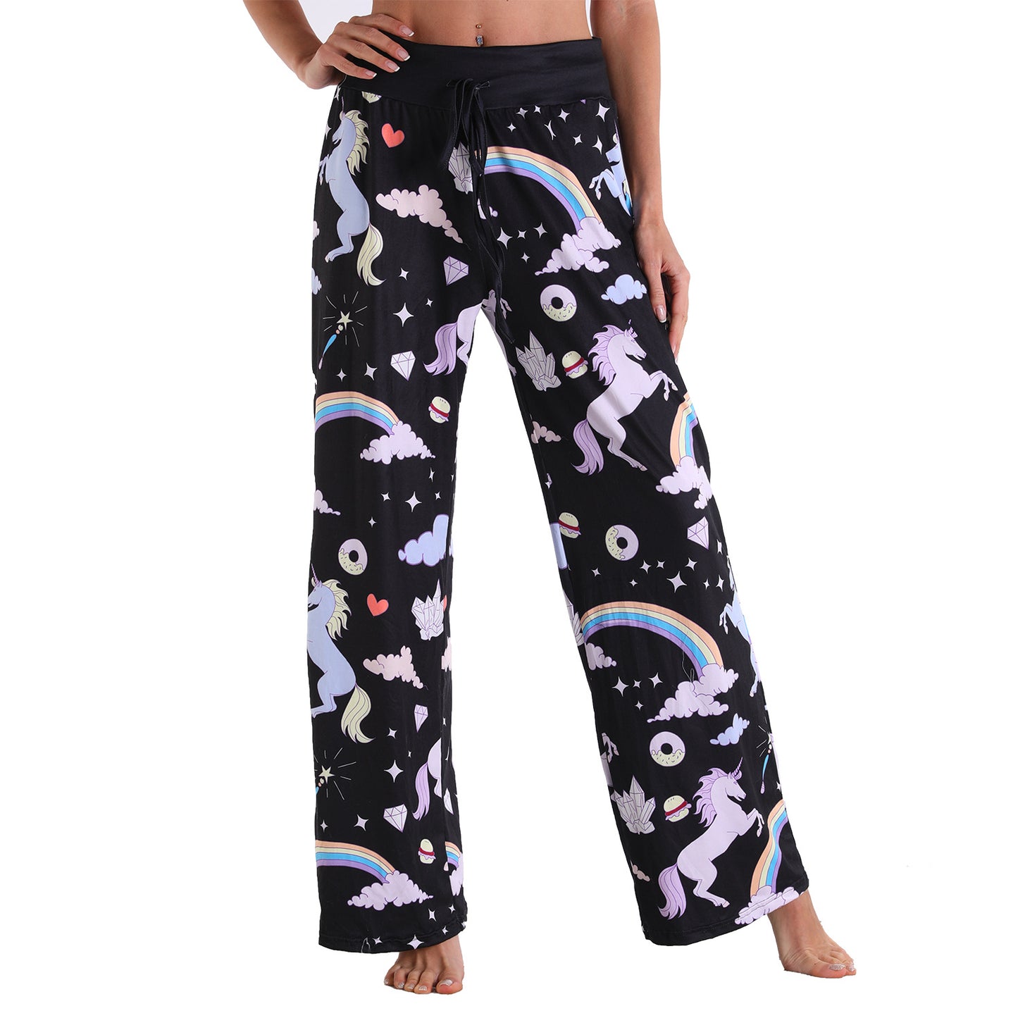 Loose Lace-up Camouflage Printed Pants